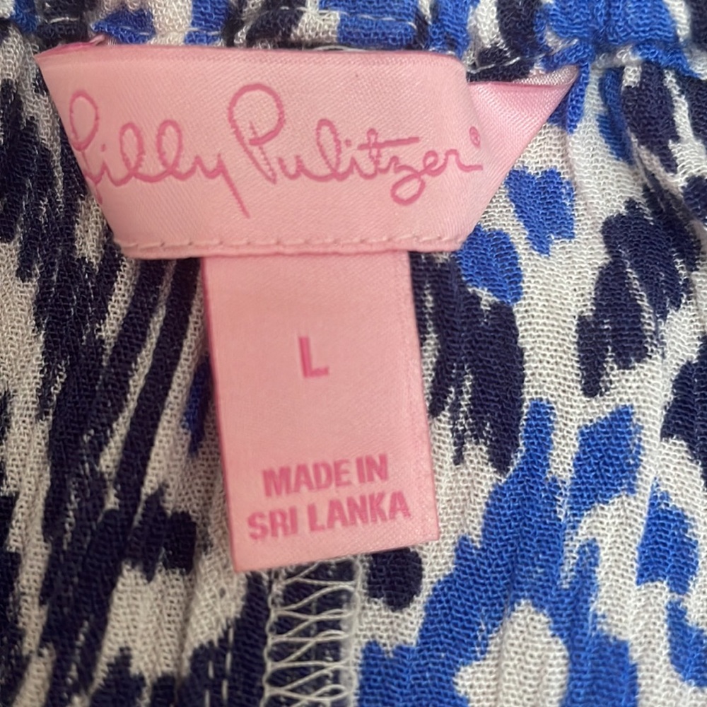 Lilly Pulitzer Delaney Blue Abstract long sleeve top size L - Picture 14 of 16